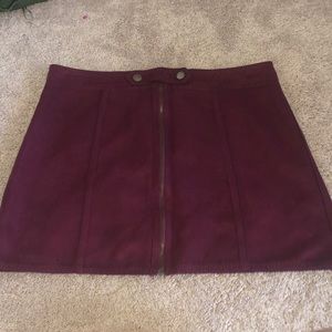 Red Suede LA Hearts Skirt